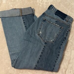 Pull&Bear Two-Tone Blue Straight Leg Jeans